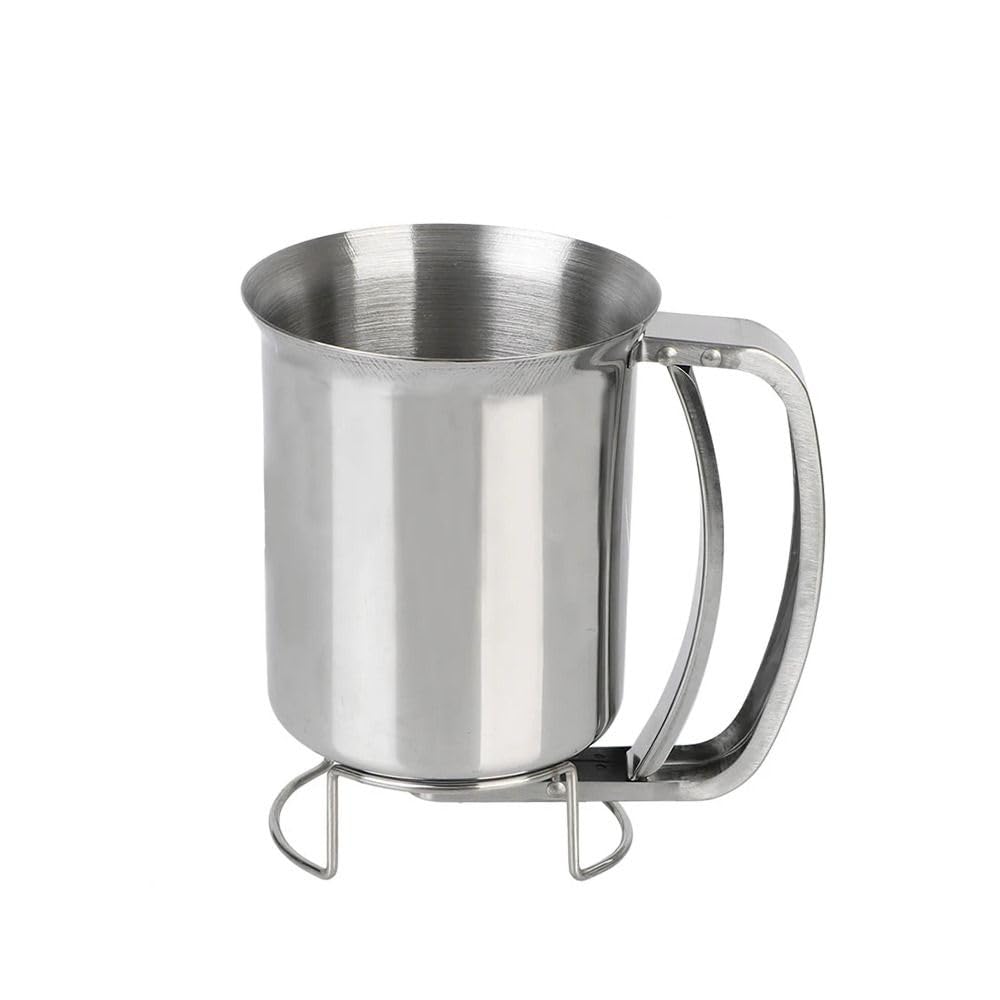 zaoalife Stainless Steel Pancake Batter Dispenser,Handheld Cupcake Dough Dispenser Pancake Batter Dispenser Funnel Batter Cup With Holder