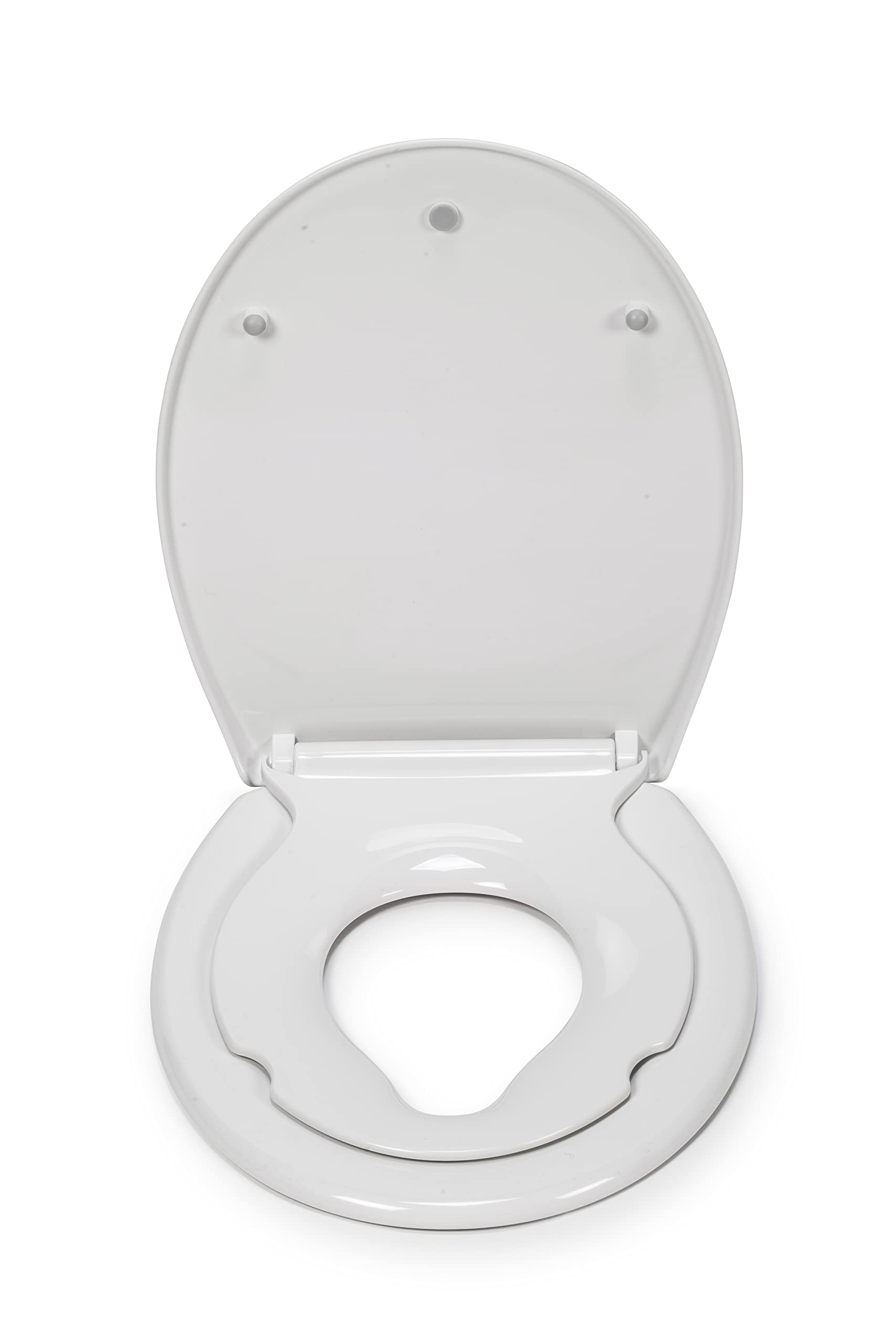 Croydex Lomond Potty Training Toilet Seat - Removable Magnetic Child Seat with Soft Close Mechanism, Quick Release Hinges and an Antibacterial Treated Surface, Durable Thermoplastic (Family Seat)