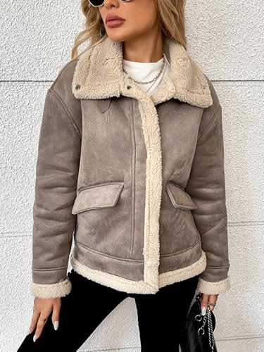 LY VAREY LIN Winter Women Faux Leather Jacket Patchwork Fur Coat Moto Biker Zipper Sherpa Shacket3