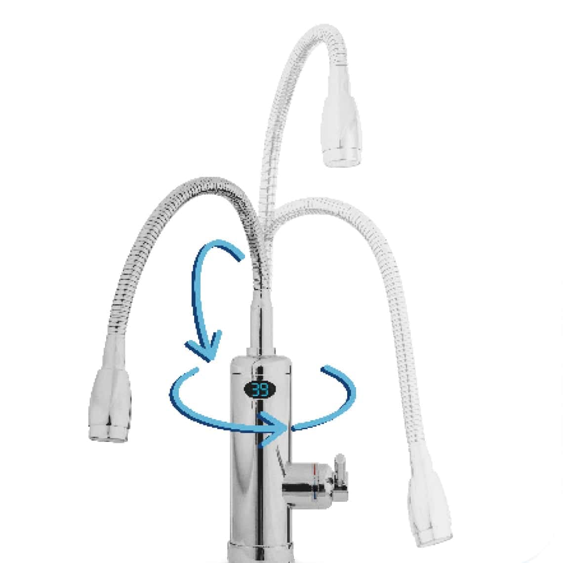 Aquadon Smart Heater Flex Head | Tap with Built-in Instant Water Heater |  Flexible Nozzle | Digital LED Temperature Display | Tap | Boiler | The  Original of the TV : Amazon.com.be: