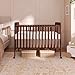 Dream On Me Carson Classic 3-in-1 Convertible Full-Size Baby Crib in Walnut, GreenGuard Gold & BSA, 4 Mattress Heights, Converts to Day & Toddler Bed, Locking Wheels, Classic Nursery Design
