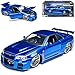 Produktbild Nisan Skyline GT-R R34 Blau Brian´s Paul Walker The Fast and The Furious 1/24 Jada Modell Auto mit individiuellem Wunschkennzeichen