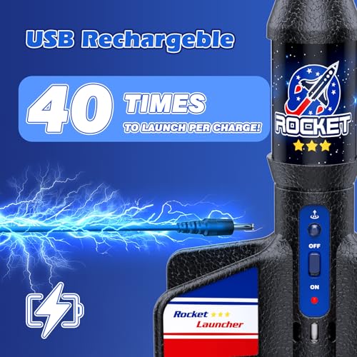 image for Demolike Rocket Launcher for Kids Automatic Launch 200 Feet Air Rocket