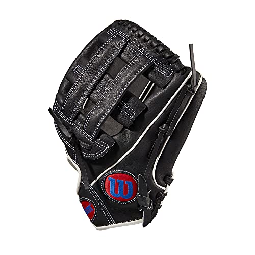 Wilson Unisex Teen 12" Baseball Glove, Black/White, 12 Us #TOP1