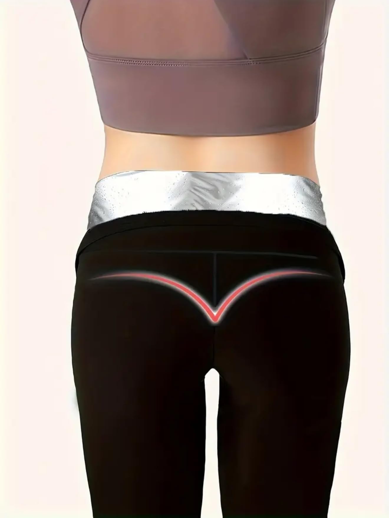 LYGBAOFUL Spodnie do sauny dla kobiet Spodenki do sauny Trener talii z wysokim stanem Wyszczuplający trening Capris Bielizna modelująca Kombinezony do sauny