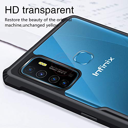 Image of REALCASE Hot 9 Back Cover, Silicone & Acrylic Hard Transparent Bumper Back Case Cover for Infinix Hot 9 / Hot 9 Pro (X-Black)