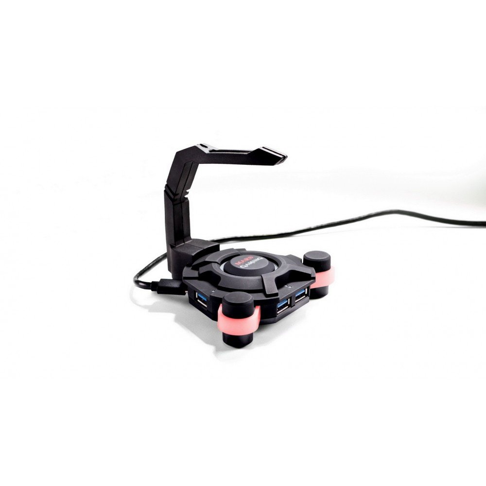 MARSGAMING MMS2 – Hub USB 3.0 A 4 Porte Con Supporto Per Cavo Mouse E LED Rosso