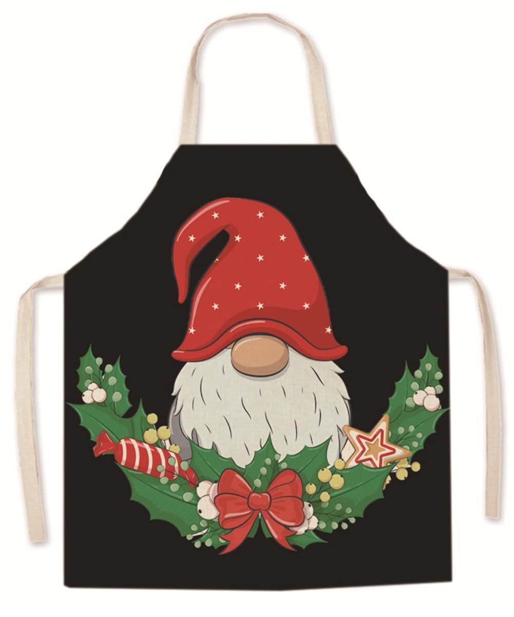 crazy bean Navidad Delantal de Cocina Ajustable para Adultos y Niños Traje Navideño para Fiesta y Decoración