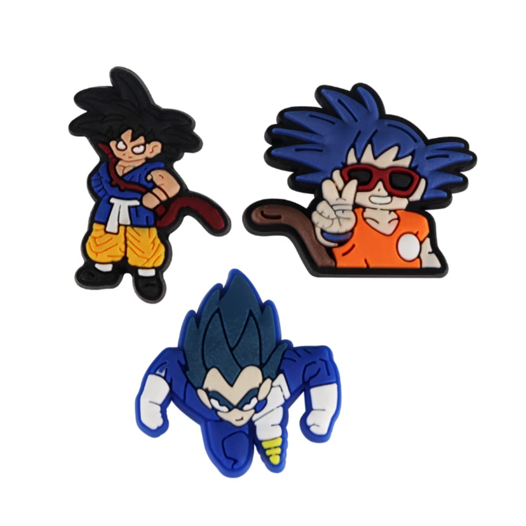 YellowCult Pack of 3 Shoe charms for Clog Shoes, Wristband Charm, Shoe, Bracelet Decoration or Party Gifts [DBZ - Kid Vegeta with Tail/Kid Goku with Tail/Vegeta ] (B0BXHSCF5X) Amazon Price History, Amazon Price Tracker