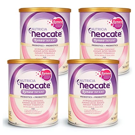 Neocate Syneo Infant - Hypoallergenic, Amino Acid-Based Baby Formula with Prebiotics, Probiotics and DHA/ARA - 14.1 Oz Can (Pack of 4)