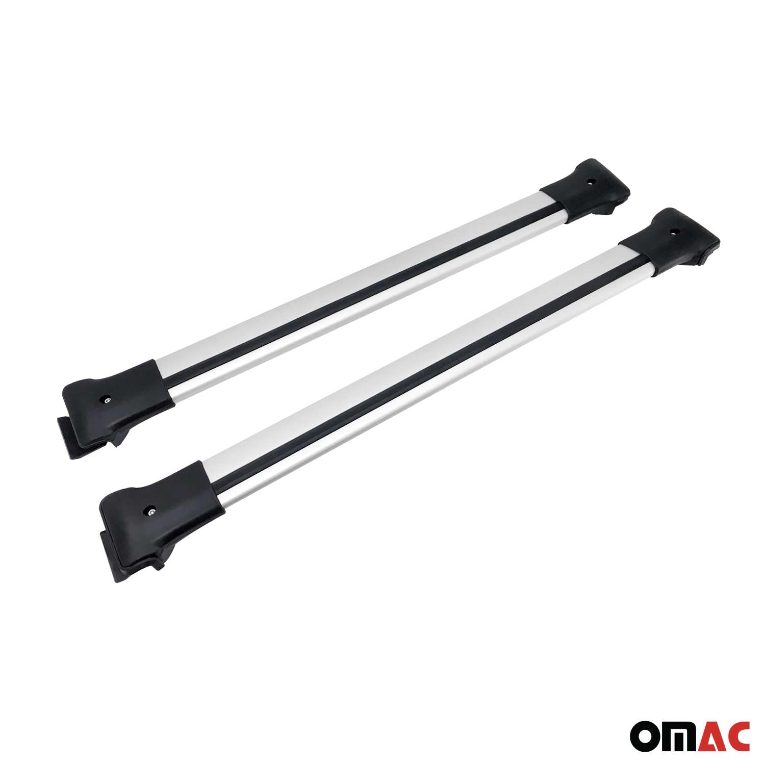 OMAC Barres de Toit en Aluminium pour Dacia Duster mk1 2014-2017 FL – Charge Max 75 kg – 2 Barres Argent