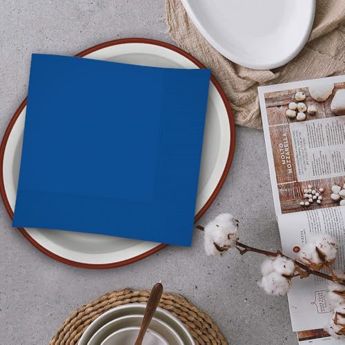 Serviettes de table amscan bleu roi jetables pour repas de fête - 4