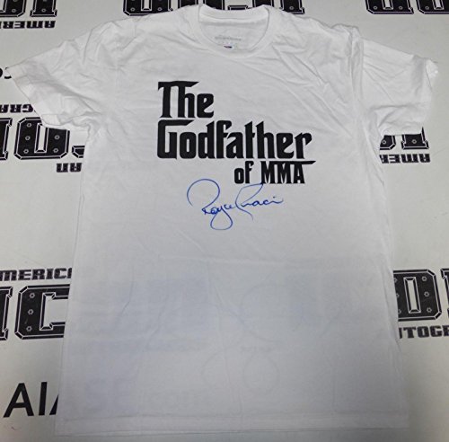 Royce Gracie Signed Official Godfather of MMA Shirt PSA/DNA COA UFC Mens Large L - Autographed UFC Miscellaneous Products