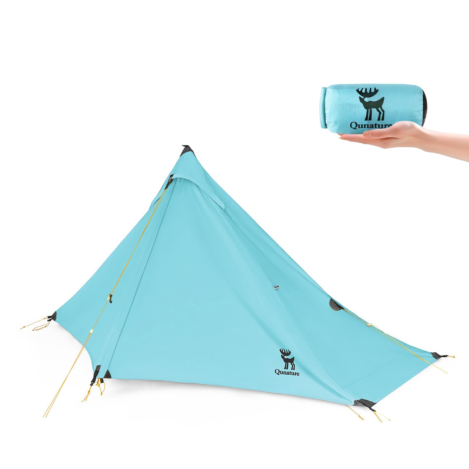 Tenda da Campeggio per 1 Posto, Tenda Singola per Trekking senza Pali di Supporto, Ultraleggera e Portatile, Impermeabile e Antivento, per Bikepacking Escursionismo