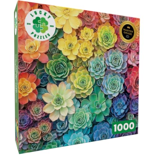 Lucky Puzzles | Rompecabezas para adultos | Rainbow Roots and Shoots | Rompecabezas artístico vibrante de jardín | Rompecabezas de flores para adultos | Piezas con corte aleatorio | Piezas de 2 mm de grosor | Acabado satinado | Edades 14+ miniatura 2
