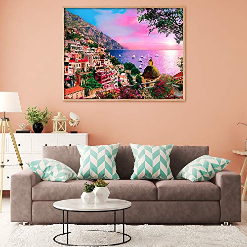 Jigsaw Puzzles for Adults 1000 Piece Puzzle Romantic Positano Seaside Town Scene Puzzles Challenging Puzzle Game
