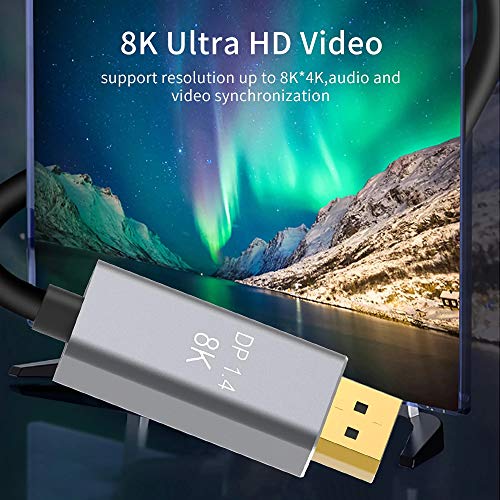 Image of Tobo USB C to DisplayPort Cable 4K@60Hz, 2K@165Hz, 2K@144Hz,USB Type C to DP Cable 6FT Aluminum Thunderbolt 3 Compatible with iMac, iPad Pro 2020, XPS 15 /13, Galaxy S20 - TD-289TC