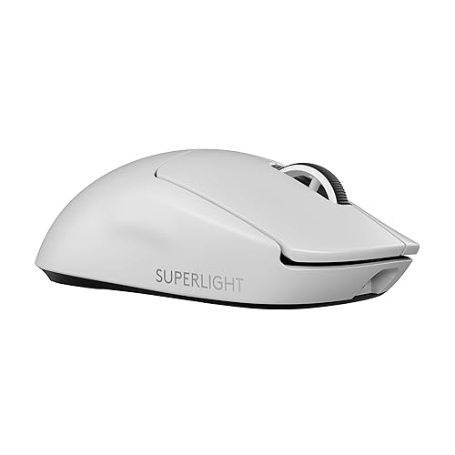 Logitech G PRO X SUPERLIGHT 2 Wireless Gaming Mouse, 60g Pro-Grade with 5 Programmable Buttons, 44k DPI Sensor, 8kHz Report Rate, USB-C Charging for PC/Mac - White - White - Classic - Mouse