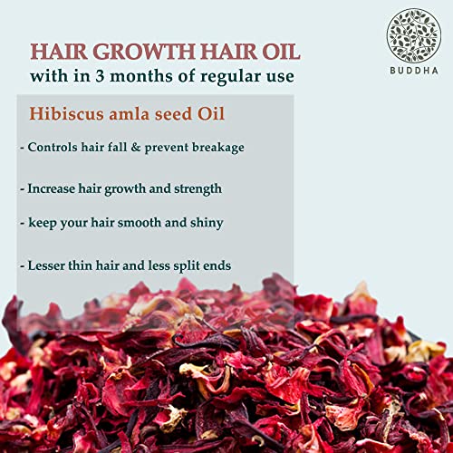 Image of Buddha Natural Hair Regrowth Oil (150ml) - Supports Hair Growth, Hair Fall Control, Stronger, Thicker & Fuller Hair | Herbal Blend for Men & Women