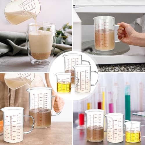 Set 3 Vasos Medidores de Vidrio Borosilicato 1L 500ml 250ml miniatura 3