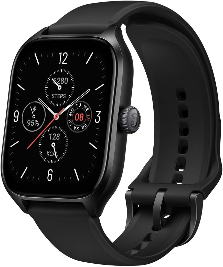 Amazfit GTS 4 Smart Watch with 1.75 AMOLED Display, Bluetooth Calling, Alexa Built-in, SpO2, Accurate GPS Tracking Fitness Sports Watch with 150 Sports Modes, 8-Day Battery Life (Infinite Black)