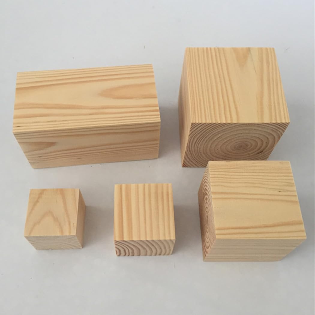 Rialzi per Letto da 4 Pezzi Rialzi per Mobili in Legno Massello Supporta Fino a 500 kg Gambe di Sostegno del Divano Sollevatori da Tavoli Quadrati Dispositivo Aumentato (12 × 12 × 5cm)