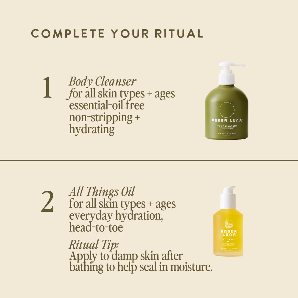 Under Luna All Things Oil | Multi-Use Face & Body Oil | Highly Absorbable Moisture, Shine & Barrier Support | Plant-Based, Vegan & Non-Toxic | Safe for All Ages | 6.76 fl oz