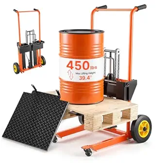 VEVOR Hydraulic Material Lift Winch Stacker, 450 lbs Capacity, 39.4