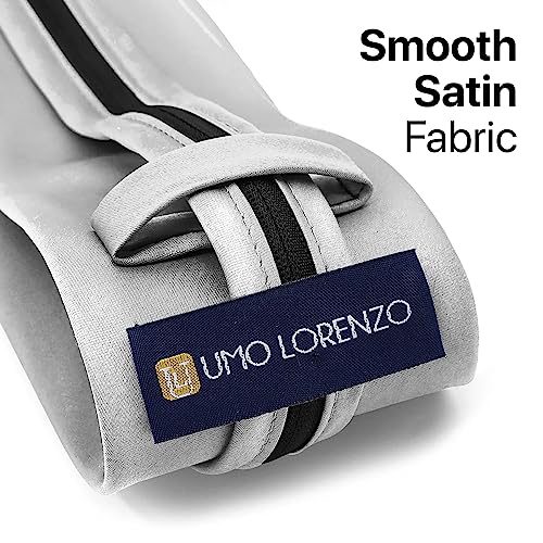 Image of boxed-gifts Umo Lorenzo Mens Zipper Ties Solid Color Pre Tied Polyester Neckties for Men and Women