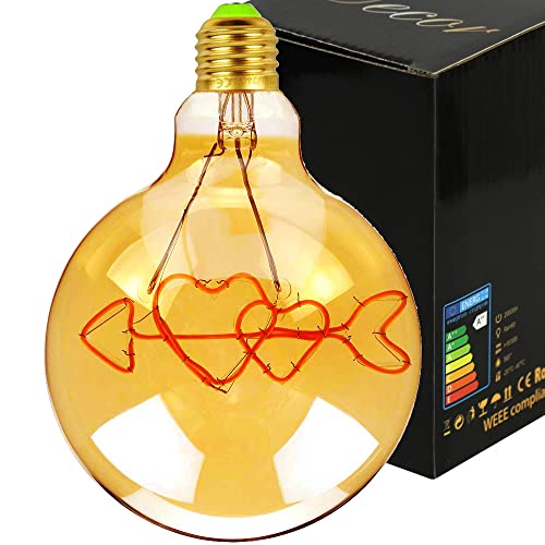 Golden Buble LED-Leuchtmittel,Großer Globus 4 W Pfeil , Nicht dimmbar 2000 Kelvin, warmweiß, 220-240 V, E27, dekorative Glühbirne Cover