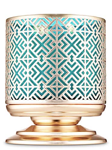 Bath and Body Works White Barn Geometric Tile Pedestal Candle Holder 3 Wick