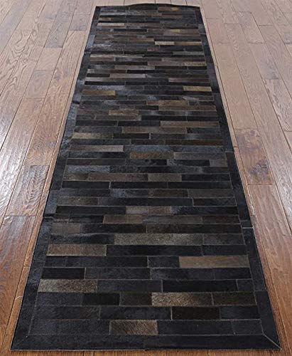 Marian Cowhide New Cowhide Patchwork Runner. Rug Leather. Animal Skinchart R56D cover