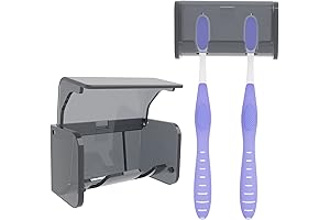 Toothbrush Storage Organizer with Cover for Bathroom