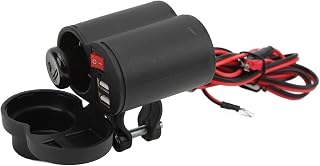 Soquete de isqueiro, carregadores USB duplos para motocicleta DC12-24V Proteção múltipla retardante de chamas à prova de poeira para ATV