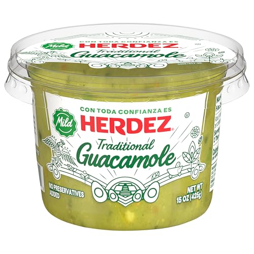 HERDEZ Traditional Mild Guacamole, 15 oz Tub– Gluten Free, Kosher, Authentic Mexican, Smooth...