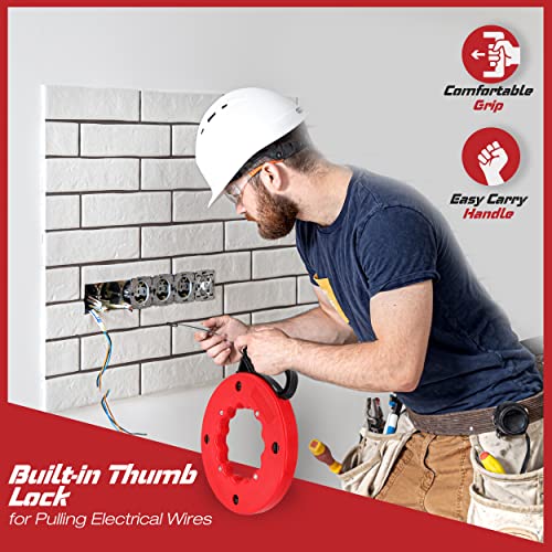 image for Fish Tape Wire Puller 200ft - Easy to use Cable Puller Tool with Doubl