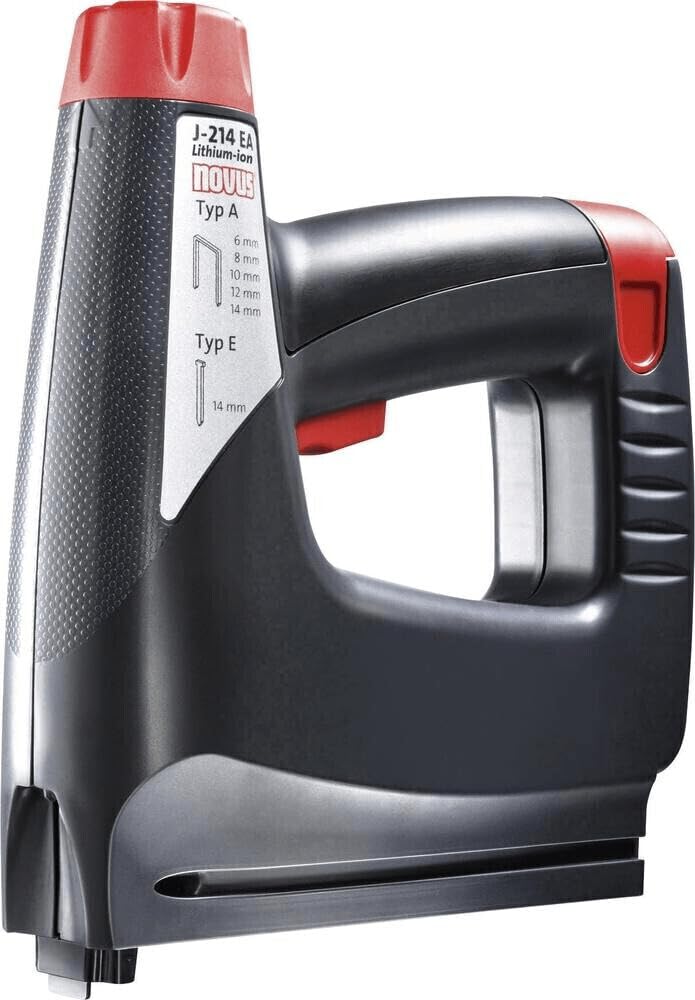 Novus Agrafeuse professionnelle à batterie J-214 avec boîtier - Agrafeuse & cloueuse électrique sans fil 3,4 V - Agrafeuse avec