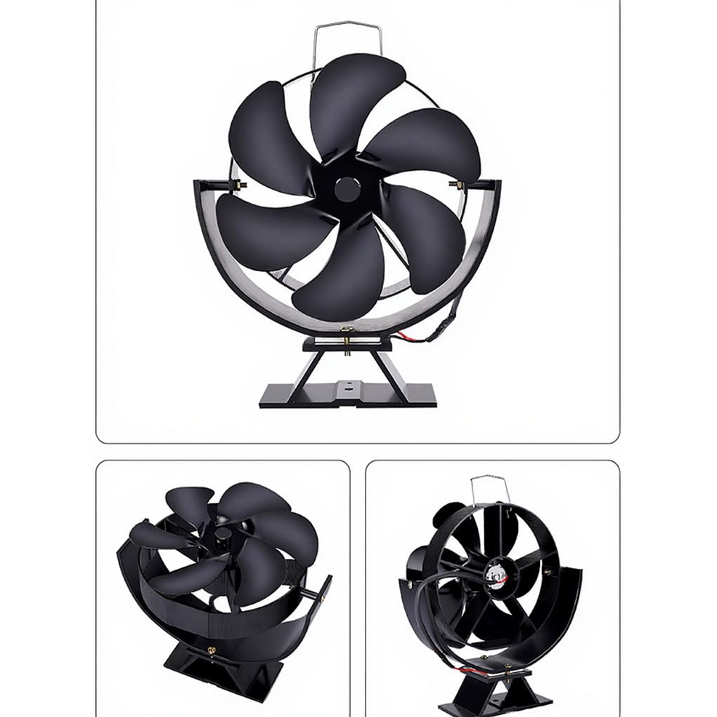 Ventilatore per stufe a legna, ventilatore per camino, design portatile e facile da usare. Adatto per caminetti a legna e, XZ136 6-Foglie