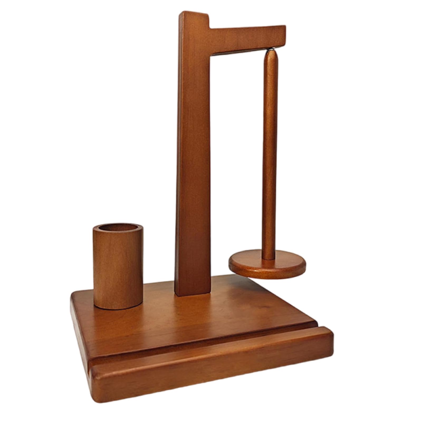 ZHANGYEZHAN Rotating Yarn Holder with Phone Stand and Crochet Hook Holder for Knitting Crocheting Wood Yarn Dispenser Wood