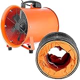VEVOR Utility Blower Fan 12 Inch Portable Ventilator High Velocity Utility Blower Mighty Mini Low Noise with 5M Duct Hose (12 Inch with 5M Duct Hose)