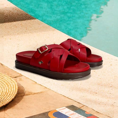 Image of KazarMax Premium Women's Effortless Comfort | Strappy Slide Sandals | Cushioned Footbed | Lightweight | Slip-On Sandals