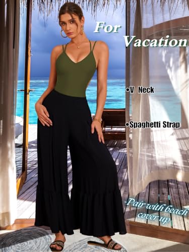 Image of ShawGobow Sexy Swimsuit for Women,Backless Scrunch Butt High Cut Monokini,One Piece Cheeky Bathing Suit Beach Pool Party