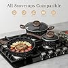 EWFEN 25 Pcs Pots and Pans Set, Nonstick Ceramic Cookware Sets, Healthy Non-Toxic, Large Capacity, Induction Compatible, Cooking Set with Frying Pans & Saucepans, PFAS/PTFE/PFOA Free, Classic Black #3