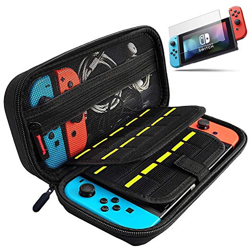 Nintendo Switch Case with Tempered Glass Screen Protector, 20 Game Cartridges, Hard Shell Travel Switch Carry Pouch for Nintendo Switch Console Accessories Nintendo Switch Case with Tempered Glass Screen Protector, 20 Game Cartridges, Hard Shell Travel Switch Carry Pouch for Nintendo Switch Console Accessories