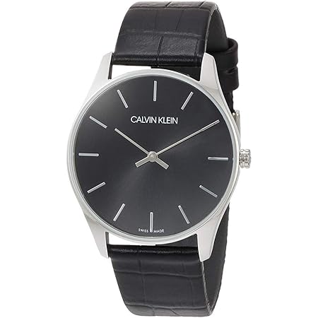 Amazon カルバンクライン Calvin Klein メンズ クラシック シンプル ブラック文字盤 黒 革 レザー ウォッチ K4d211c1 腕時計 並行輸入品 メンズ腕時計 腕時計 通販