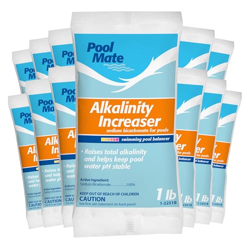 Pool Mate 1-Pound 12-Pack Premium Alkalinity Increaser for Swimming Pools, 100% Sodium Bicarbonate, Made in USA
