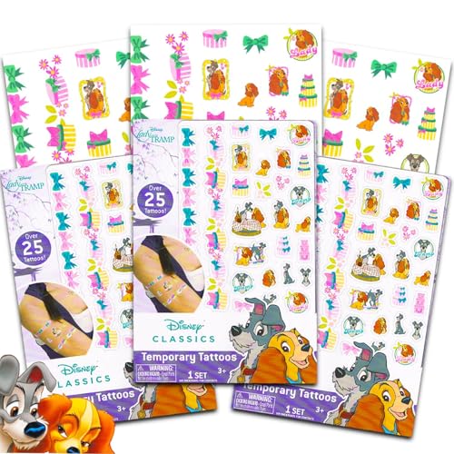 75 Pcs Disney Lady and the Tramp Temporary Tattoos for Bundle image 3