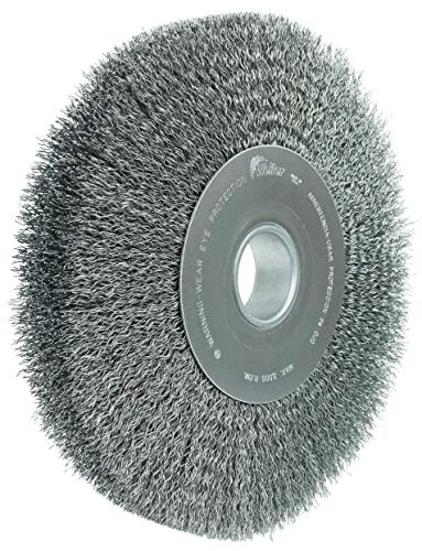 Image of Weiler 03240 12 inch Wide Face Crimped Wire Wheel, .020 inch Steel Fill, 2 inch Arbor Hole, Made in The USA