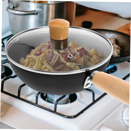 Wok pequeño antiadherente con tapa de vidrio miniatura 7