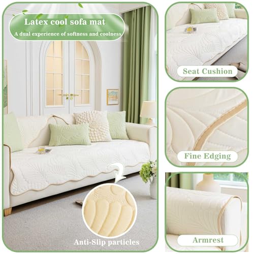 Protection de meubles en forme de L beige pour canapé - 6